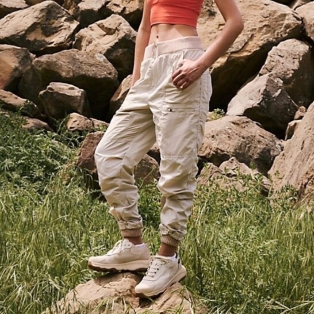 [NWT] Free People Muted Beige Wherever I Roam pants